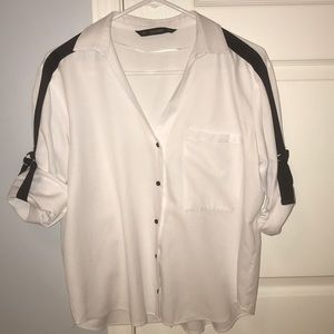Zara white boy friend fit shirt